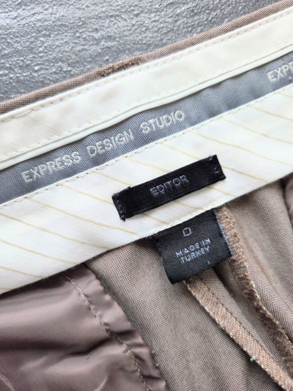 Express Design Studio Tan Editor Wide Leg Trouser Pants Women's 0 - Picture 6 of 9